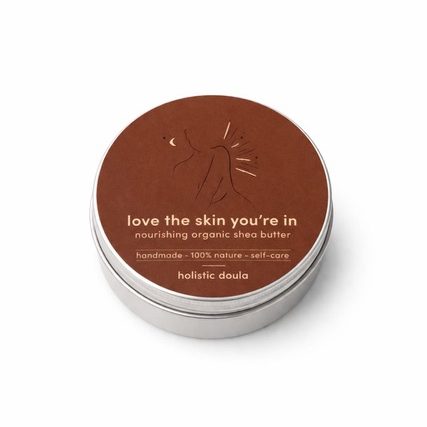 sheabutter met tekst love the skin you're in