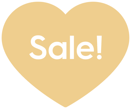 icon geel hart met tekst sale