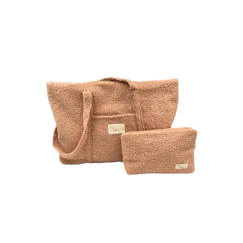 beige luiertas teddystof