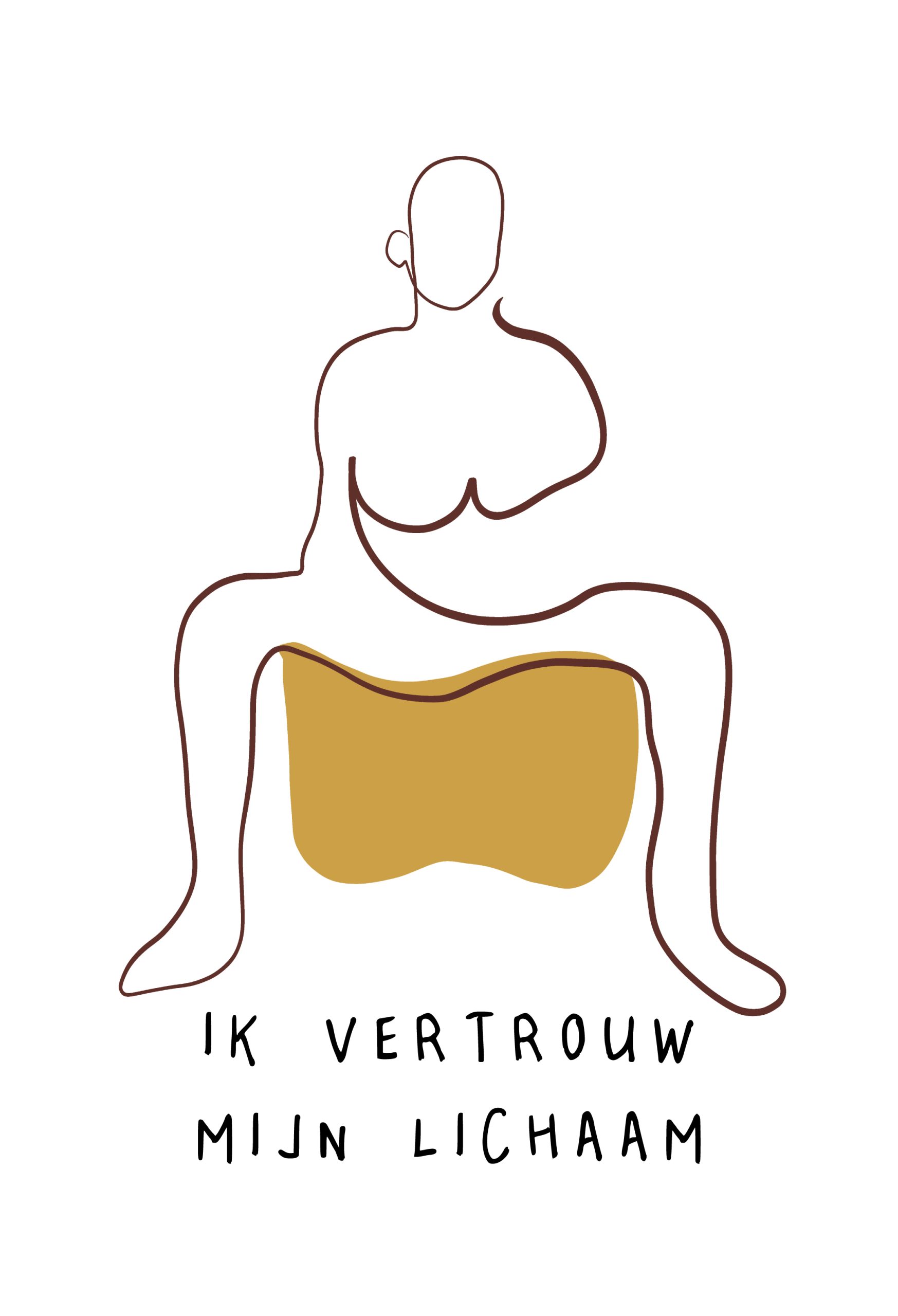 illustratie vrouw vertrouwen in lichaam